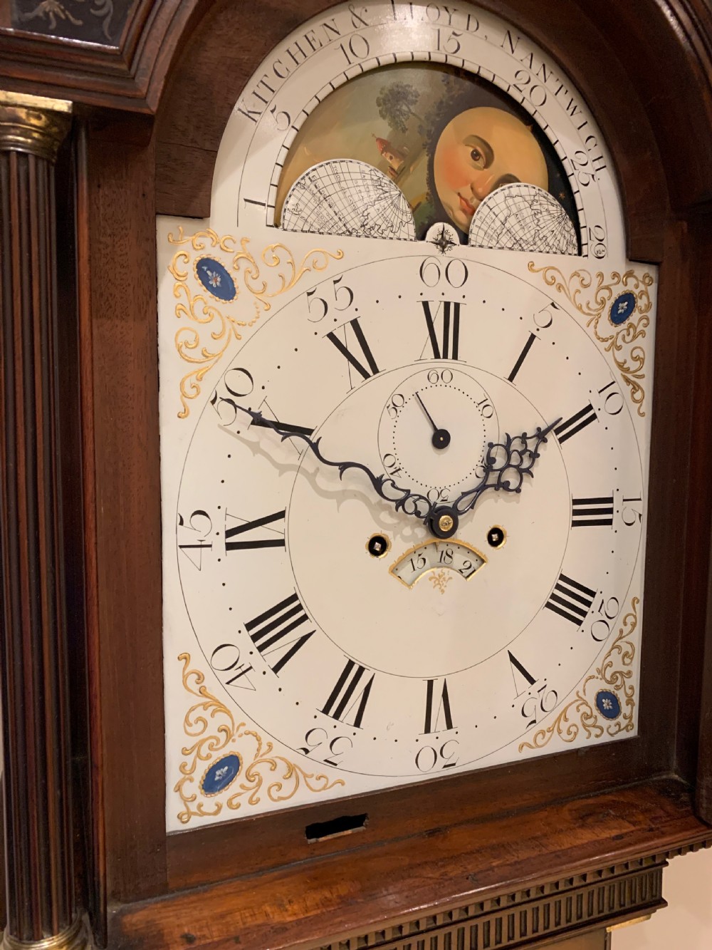 Kitchen & Lloyd Of Nantwich Georgian Mahogany Long Case / Grandfather Clock. View XII