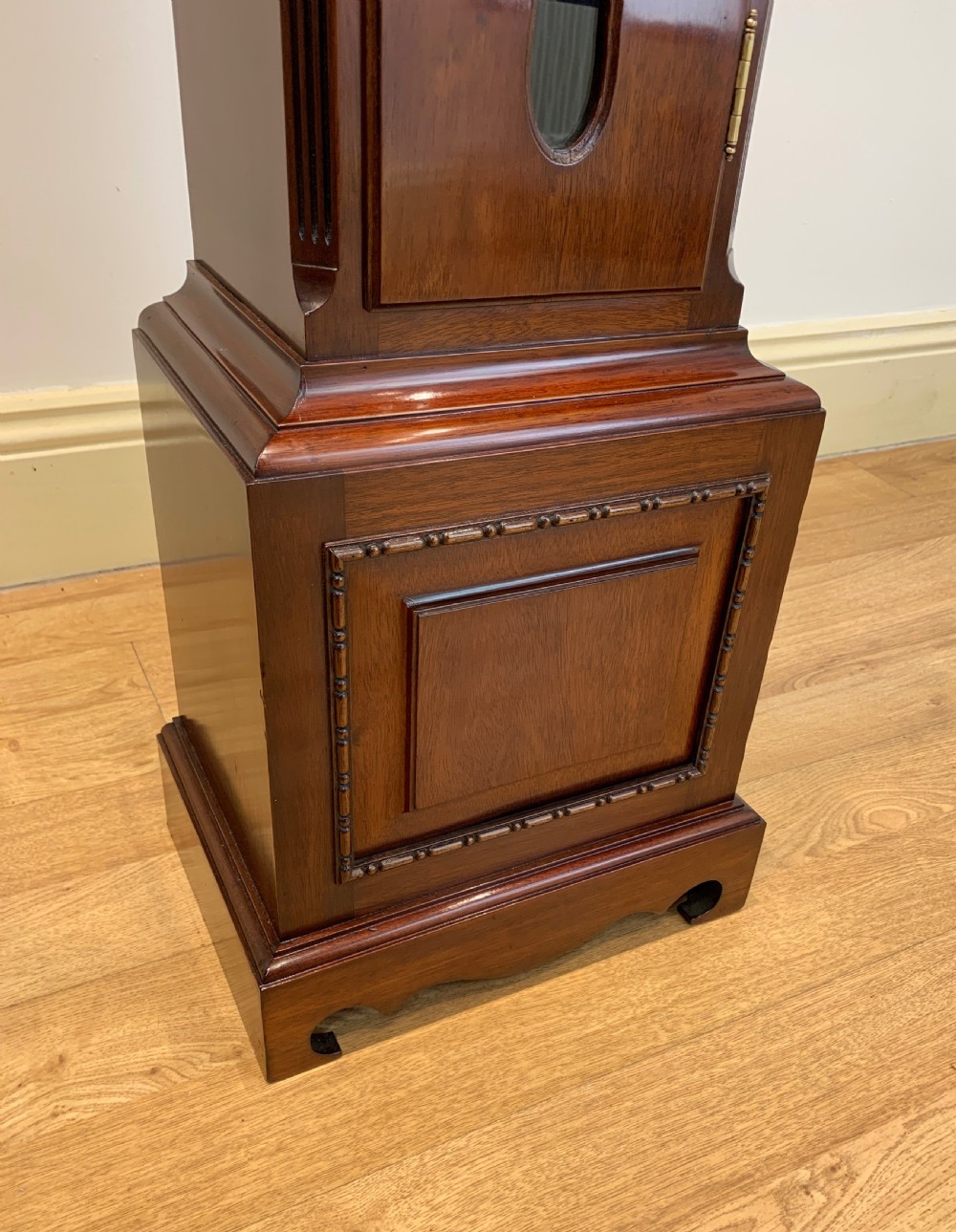 Gillett & Johnston, Westminster Chiming Mahogany Long Case / Grandmother / Grandfather / Regulator Clock C. 1920 View III