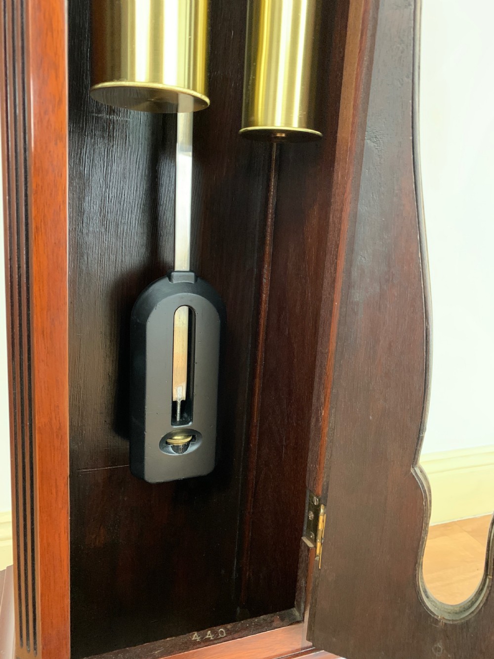 Gillett & Johnston, Westminster Chiming Mahogany Long Case / Grandmother / Grandfather / Regulator Clock C. 1920 View XIII