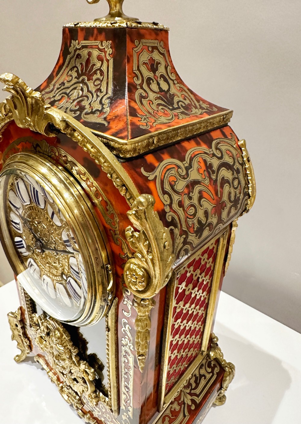 French Boulle Mantel Clock, Circa 1880 View V