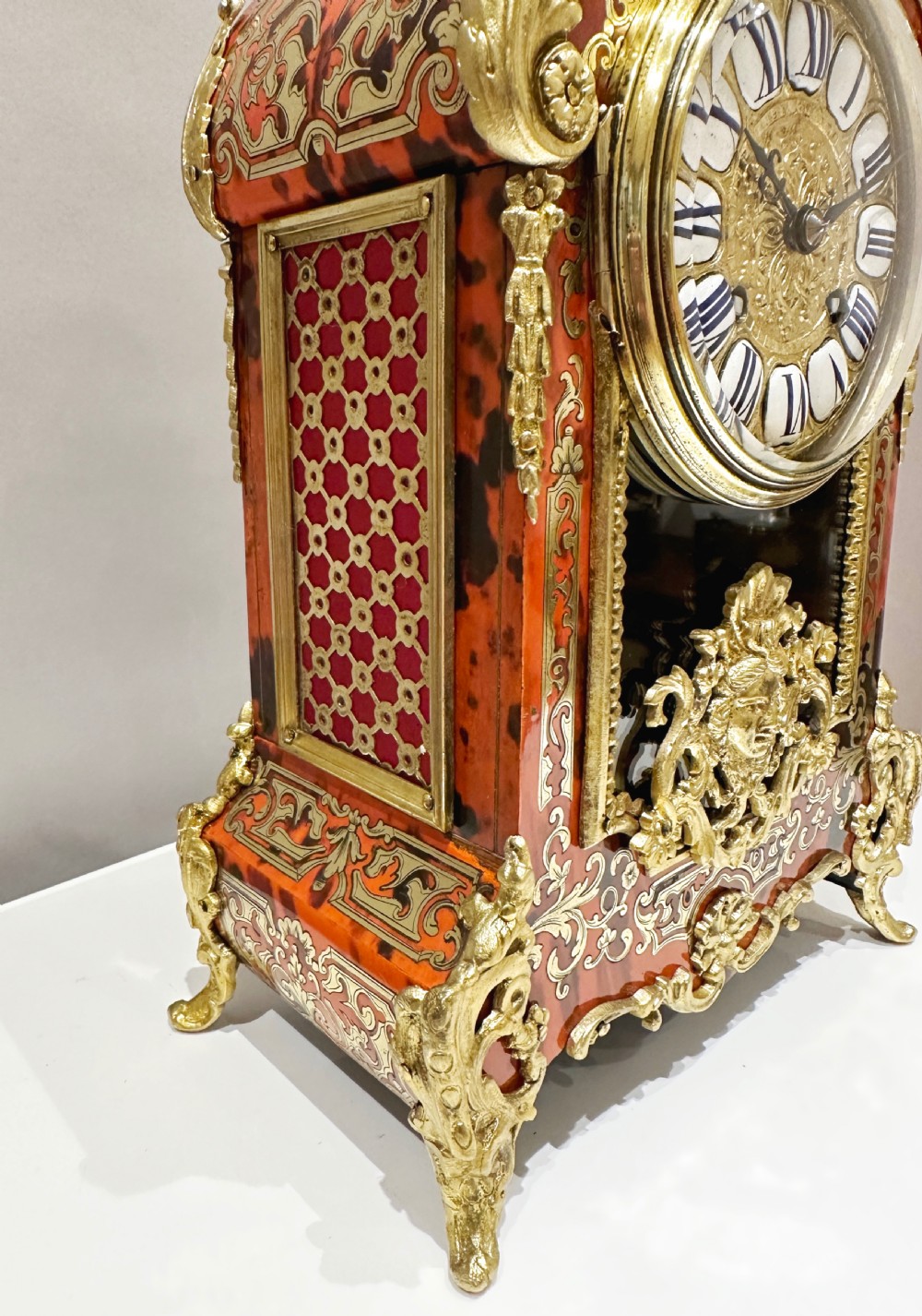 French Boulle Mantel Clock, Circa 1880 View VI