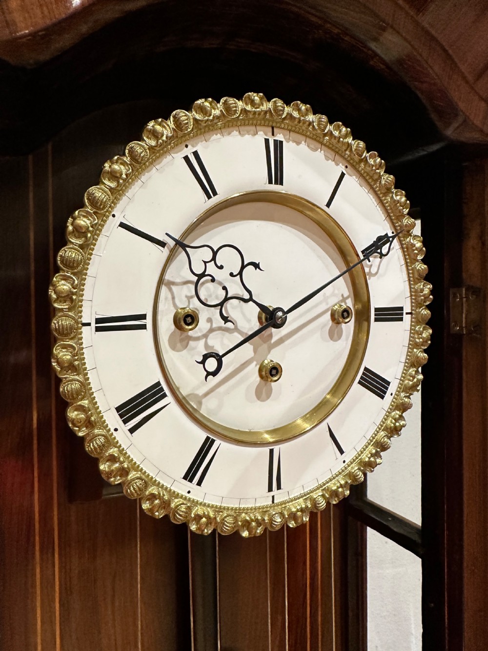 A Biedermeier Grande Sonnerie Vienna Regulator Wall Clock, Circa 1855. View IV
