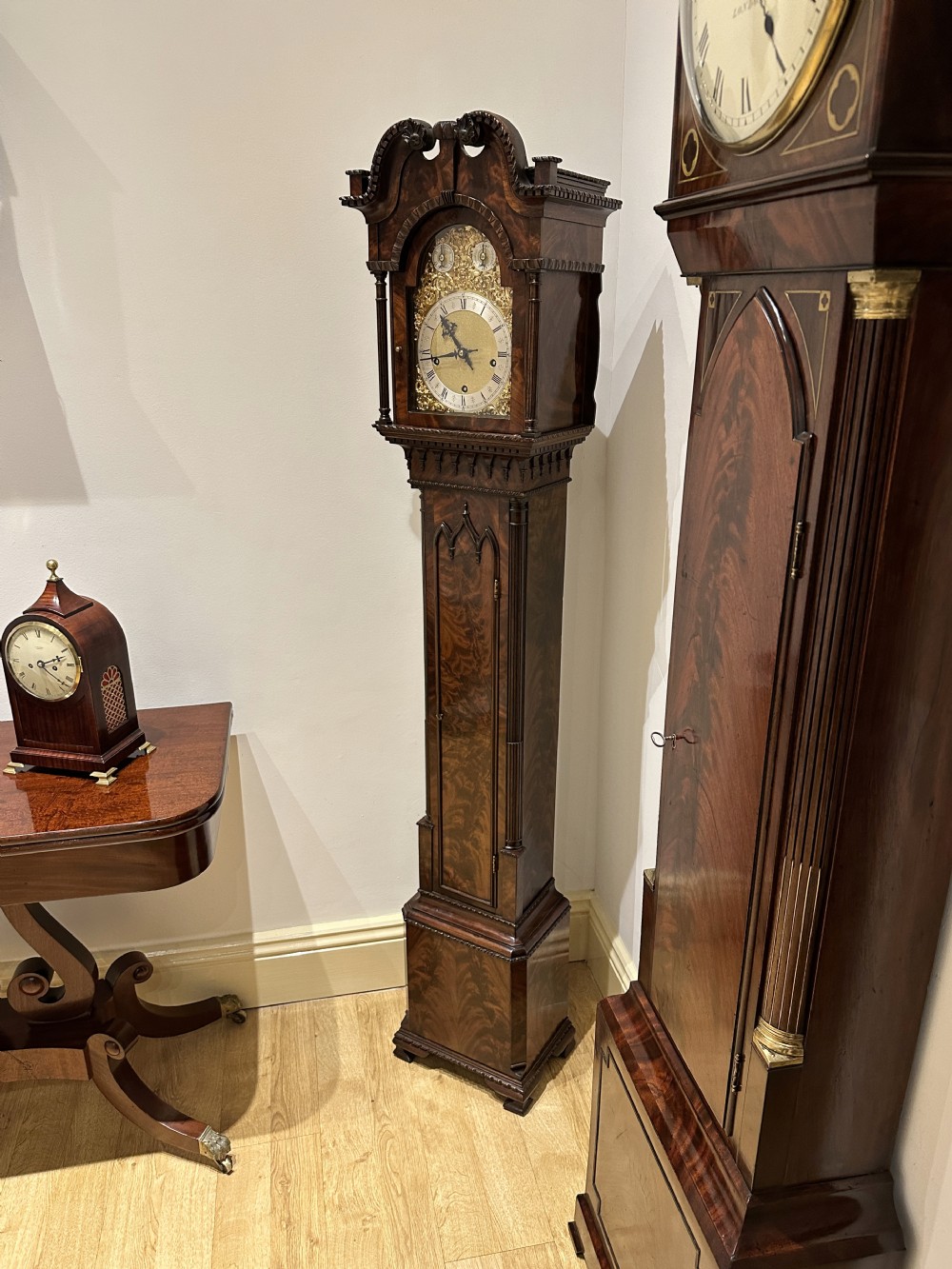 A Fine Quality Westminster Chiming Chippendale Style Long Case / Grandmother / Longcase / Grandfather Clock C. 1890 View XI