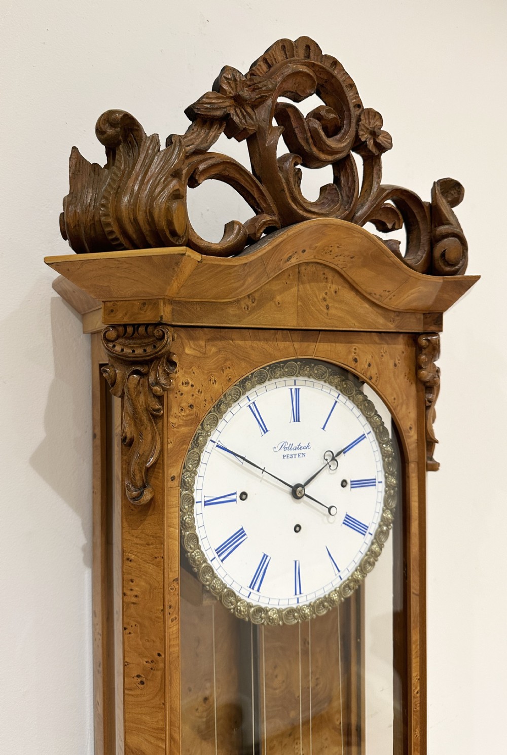A Biedermeier Grande Sonnerie Vienna Regulator Wall Clock, Circa 1850. View VII