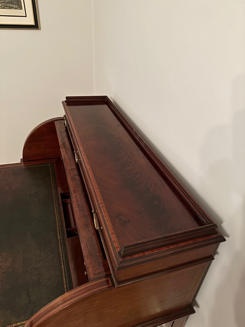 Mahogany Inlaid Roll Top / Cylinder Desk By Maple And Co London C.1890. View VIII