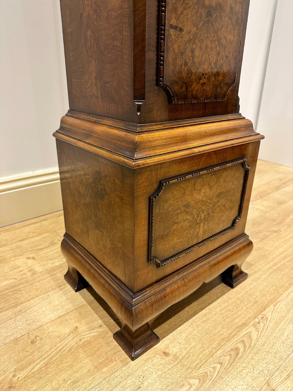 Quarter Chiming Walnut Long Case / Longcase / Grandfather / Grandmother clock by Maple of London. View V