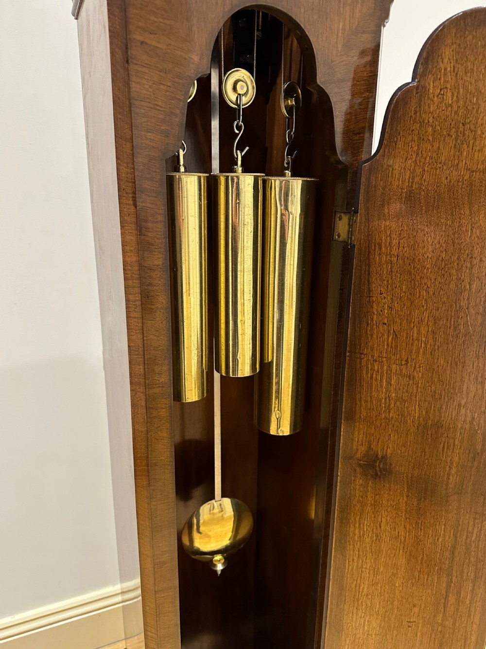 Quarter Chiming Walnut Long Case / Longcase / Grandfather / Grandmother clock by Maple of London. View XIII
