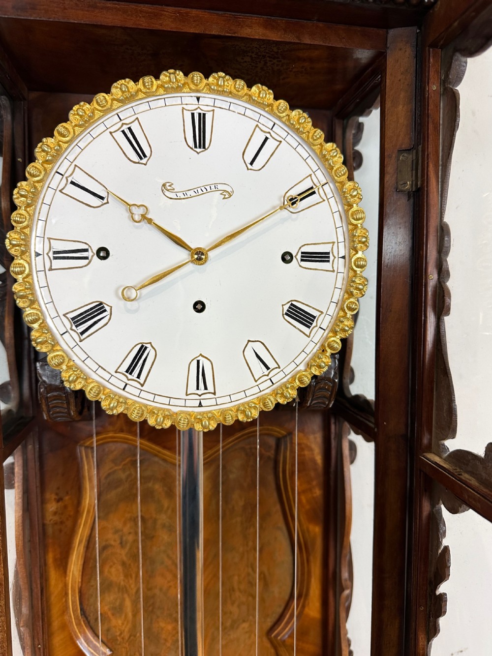 Anton Mayer Grande Sonnerie Vienna Regulator Wall Clock, Circa 1850. View XI