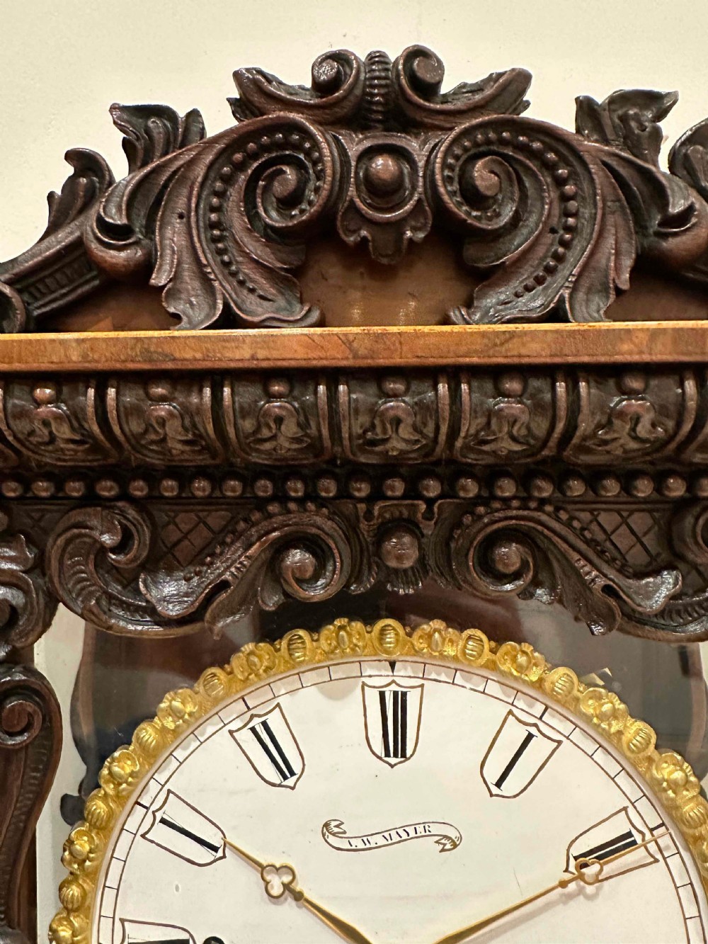Anton Mayer Grande Sonnerie Vienna Regulator Wall Clock, Circa 1850. View XVI