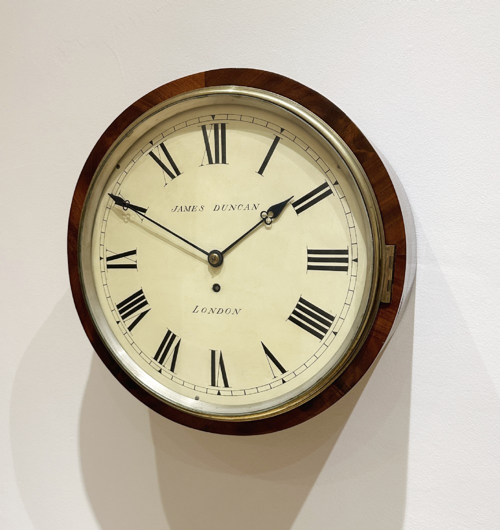 A Regency Drumhead Fusee Dial Wall Clock By James Duncan, London c.1825. View III