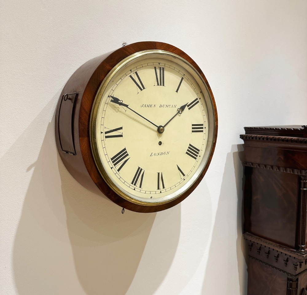 A Regency Drumhead Fusee Dial Wall Clock By James Duncan, London c.1825. View V