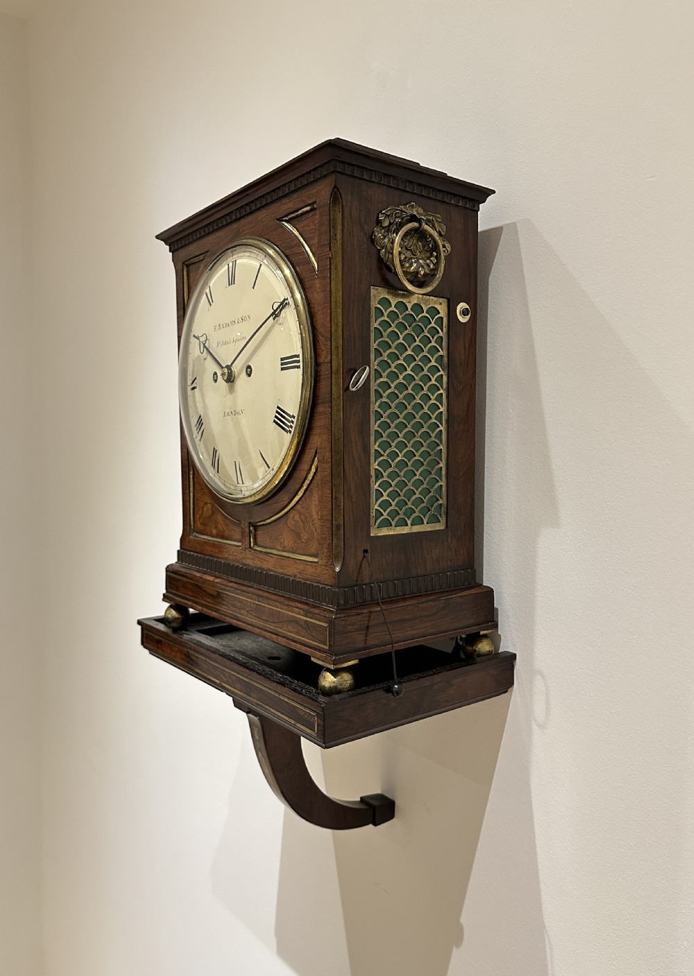 A Regency Bracket Clock By F B Adams Of London, With Wall Bracket. View X