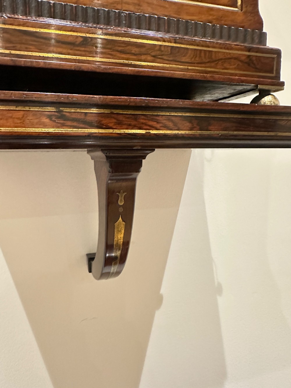 A Regency Bracket Clock By F B Adams Of London, With Wall Bracket. View XI