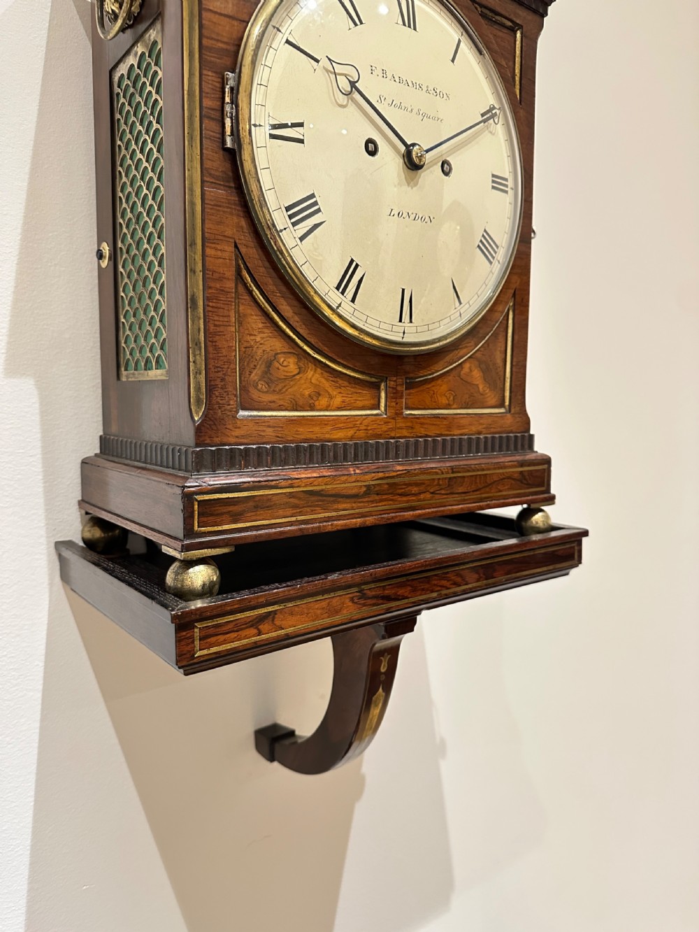 A Regency Bracket Clock By F B Adams Of London, With Wall Bracket. View XIII
