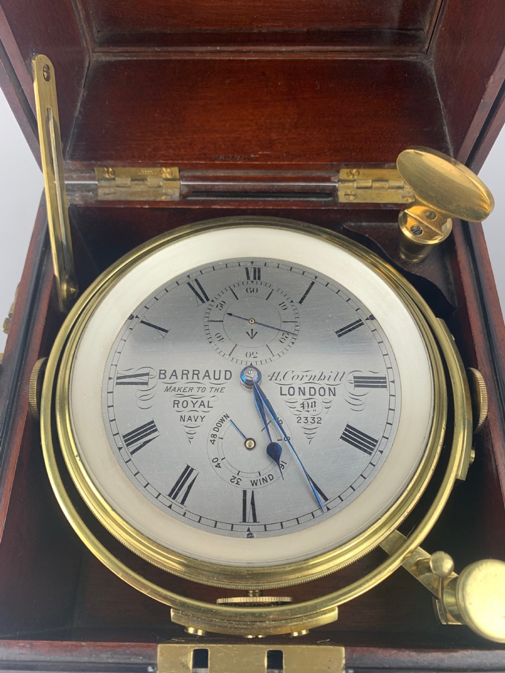 A Fine Quality Mahogany Two Day Marine Chronometer By Barraud Of London, Numbered 2332. View V