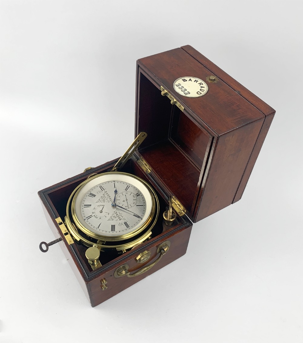 A Fine Quality Mahogany Two Day Marine Chronometer By Barraud Of London, Numbered 2332. View XIV