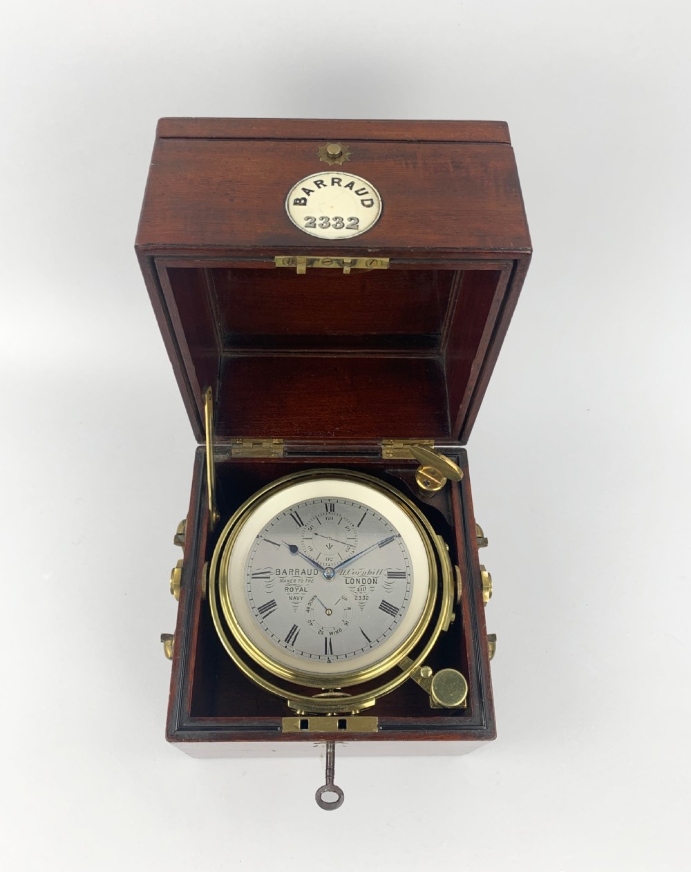 A Fine Quality Mahogany Two Day Marine Chronometer By Barraud Of London, Numbered 2332. View XV