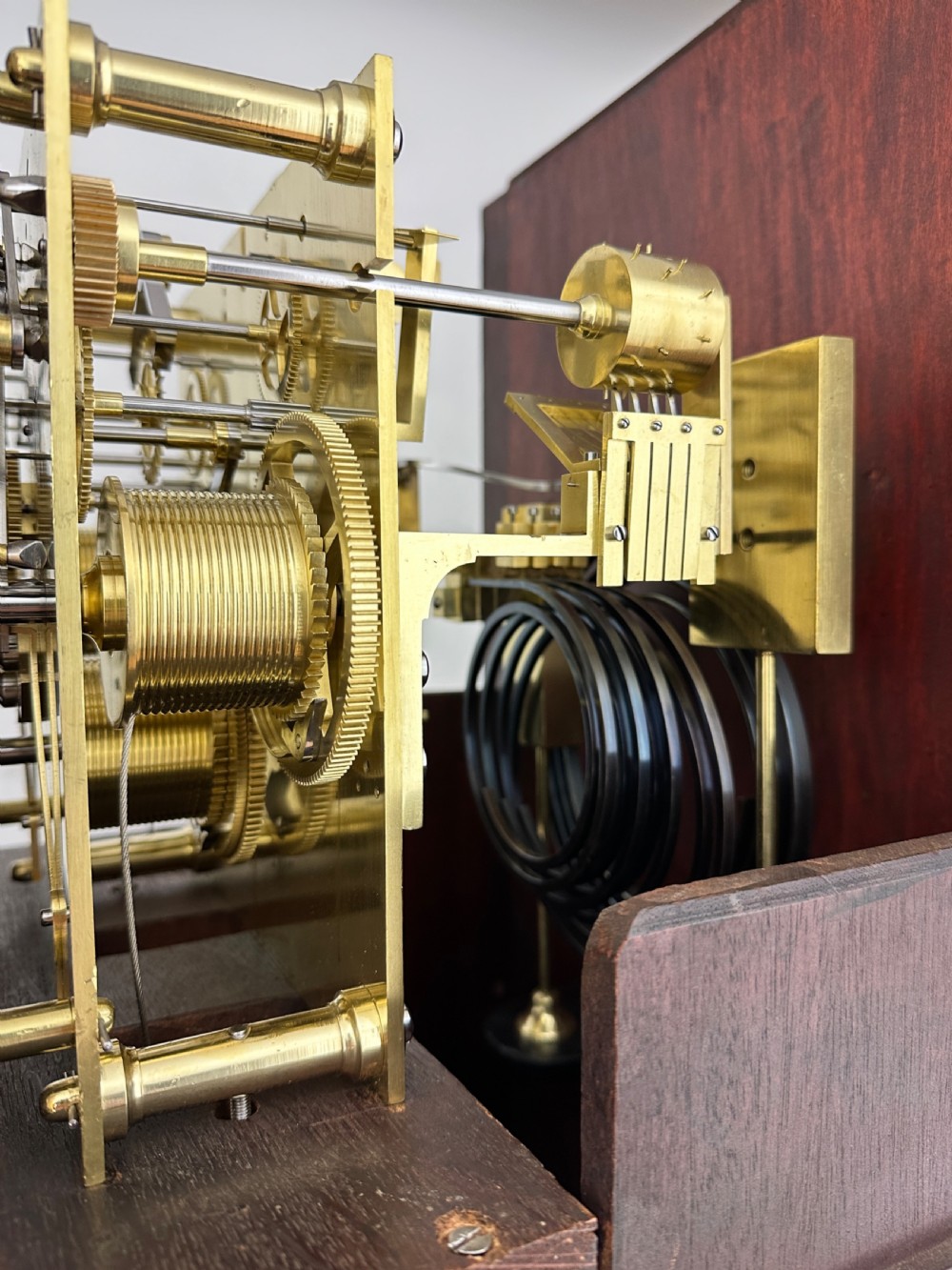 A Quarter Chiming Sheraton Revival Long Case / Longcase / Grandfather Clock By S Smith & Son Of London. View VII