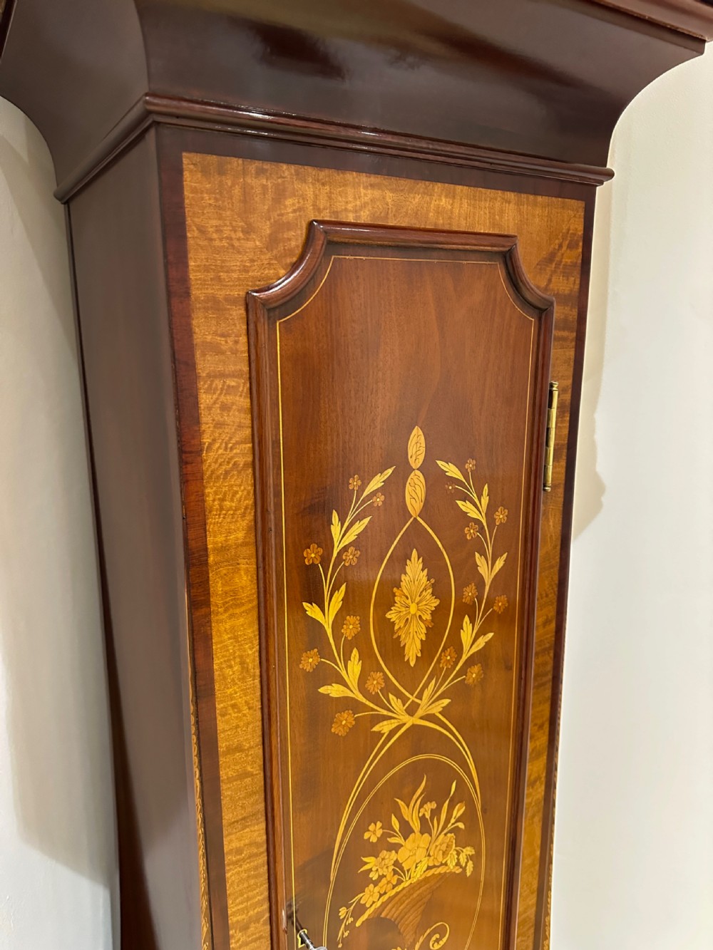 A Quarter Chiming Sheraton Revival Long Case / Longcase / Grandfather Clock By S Smith & Son Of London. View X