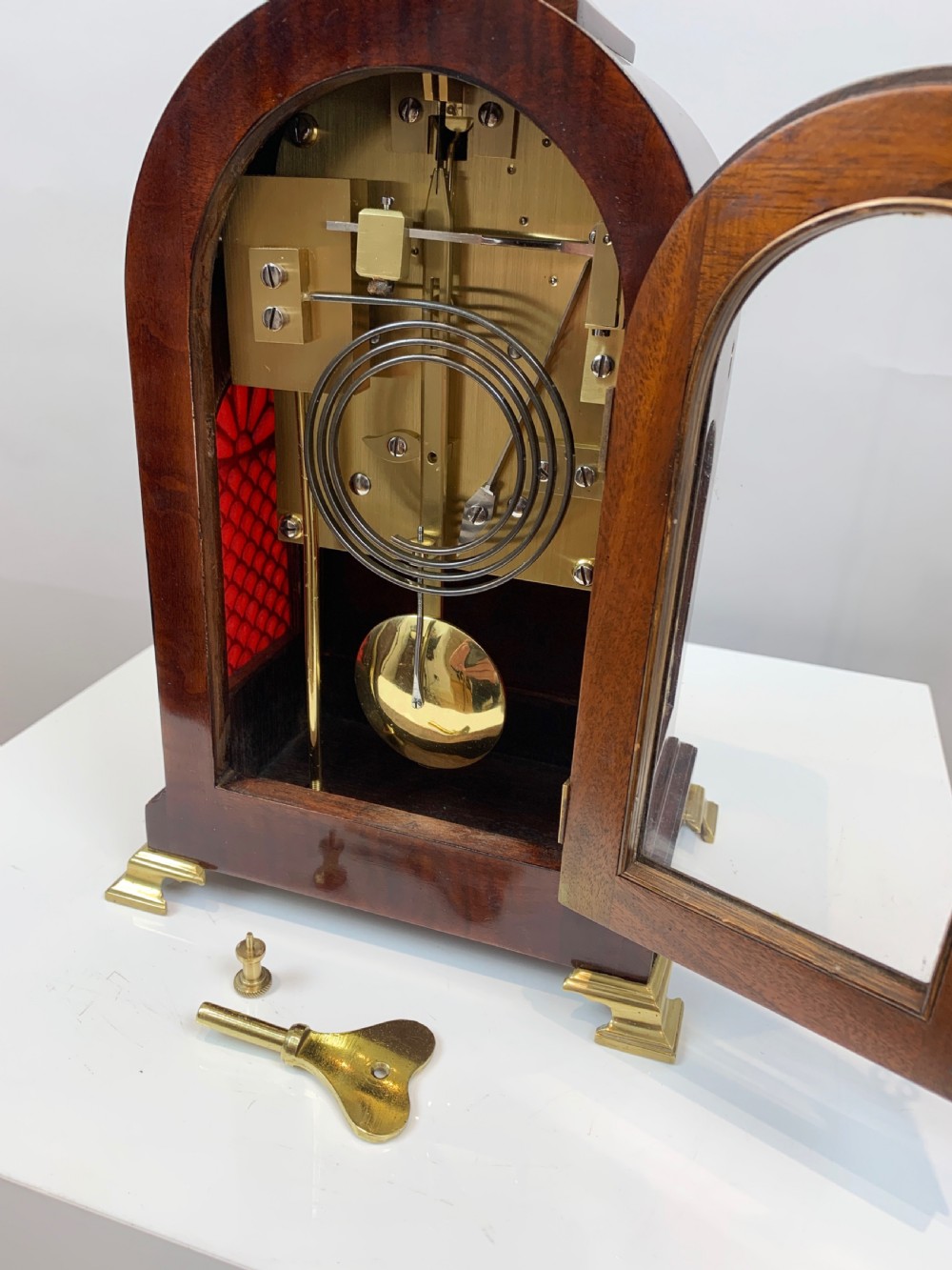 A Small Mahogany Fusee Bracket / Mantel Clock By John Durden, London, C.1875 View VI