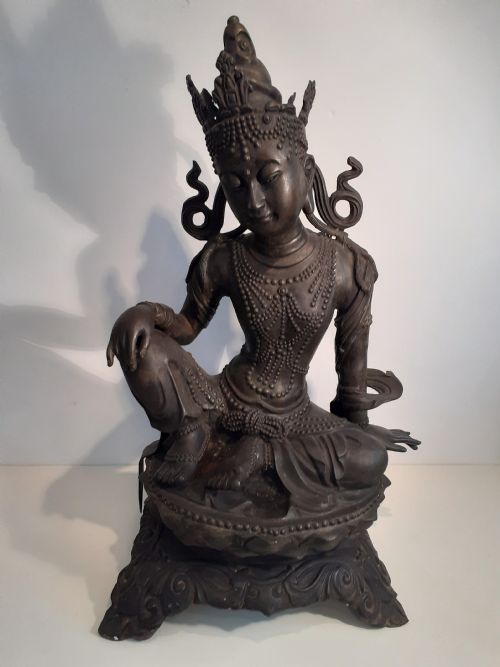 Chinese Qing Dynasty Large Bronze Bodhisattva