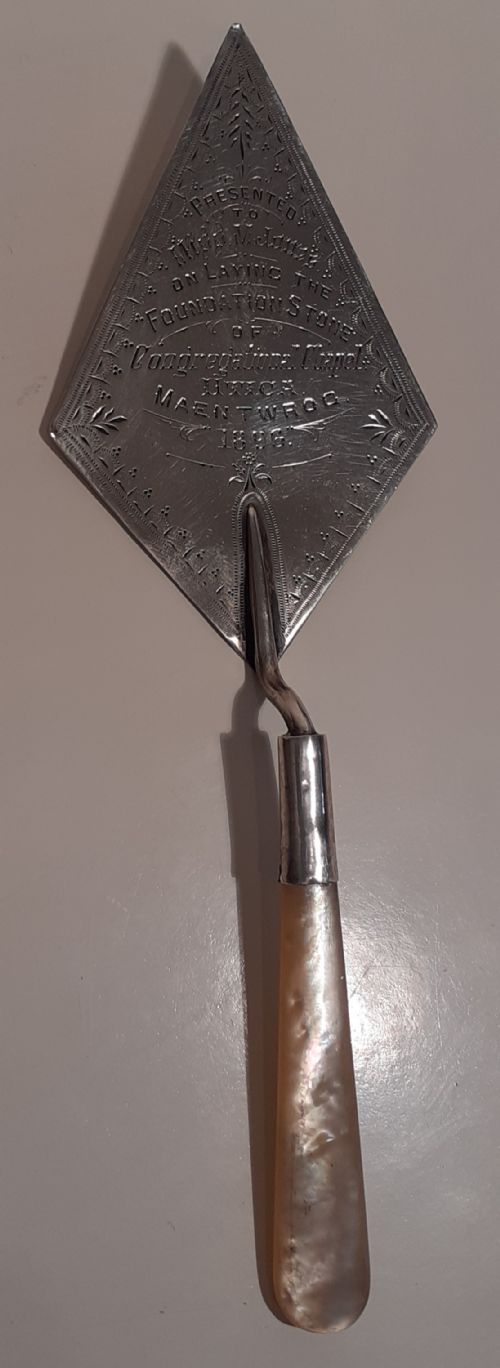 Silver Presentation Trowel with Mother of Pearl Handle 1896