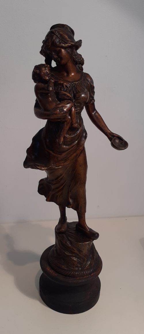Pair of French Bronzed Spelter Figurines