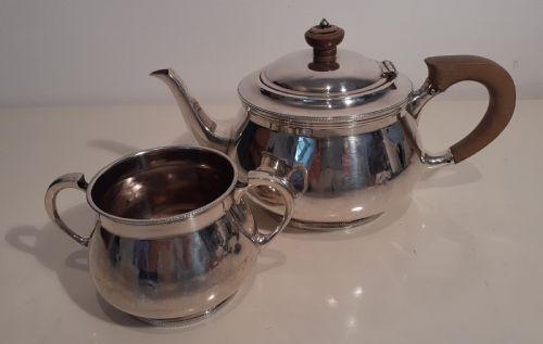 Silver Teapot & Sugar Bowl, Sheffield 1935, Mappin & Webb