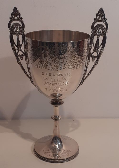 Art Nouveau Silver Metal 1887 Champion Cup