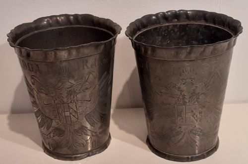 Two Emperor Franz Joseph of Austria Foot Wash Beakers,1905 and 1906