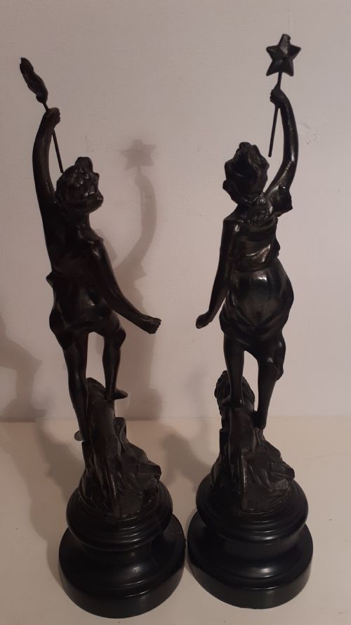 fig 1. Pair of French Spelter Figurines