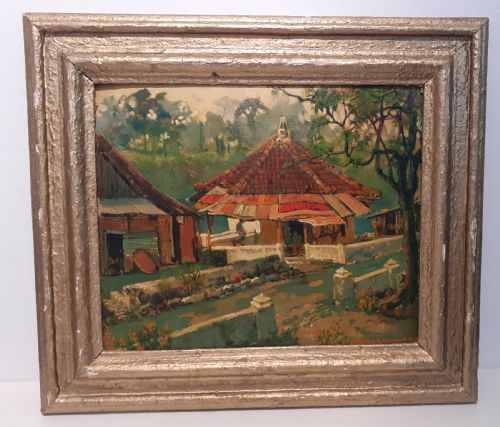 Dutch Indonesian Oil on Board, Nicolas Vos ,1941