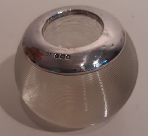 Glass and Silver Vesta Striker, Hallmarked London 1921