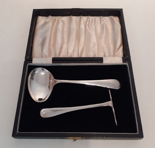 Silver Christening Spoon and Pusher, Sheffield 1944