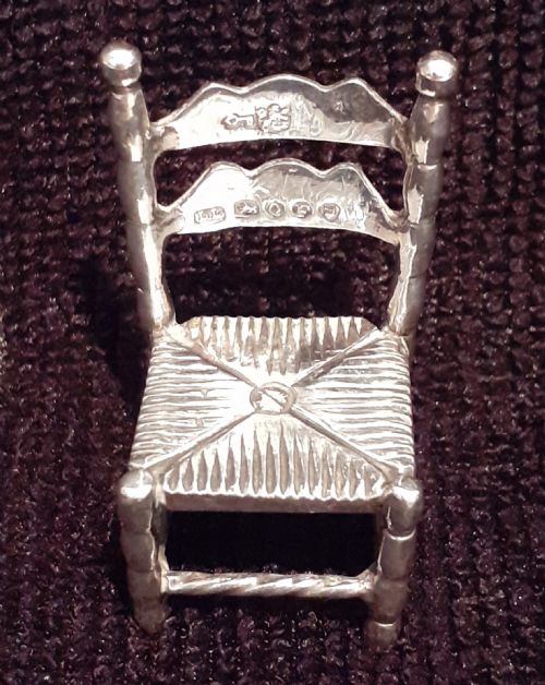 Silver Miniature Chair, Hallmarked London 1891