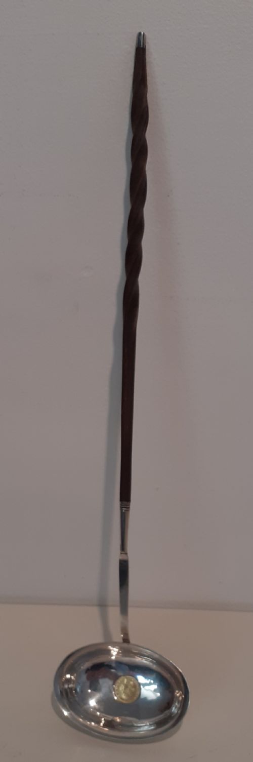 Georgian Ladle, with Gold Coloured Coin of King George Iii, Dated  1798