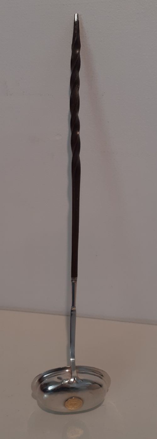 fig 1. Georgian Ladle, with gold coloured coin of King George III, dated 1798