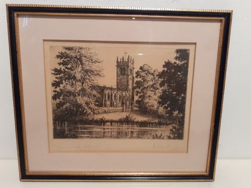 Etching Ra Riseley, "Gainsworth Church"