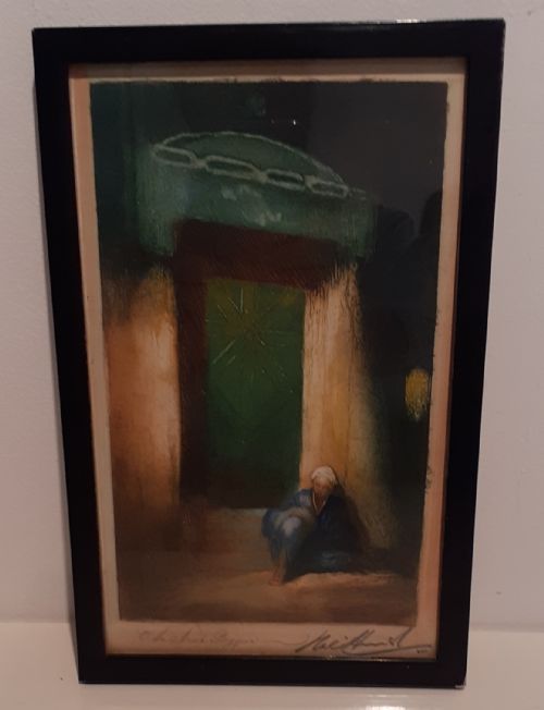 Artist Proof, Colour Printed Etching "An Arab Beggar" by Hal Hurst (1865-1938)