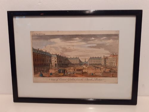 Antique Print "View of Covent Garden" 1749