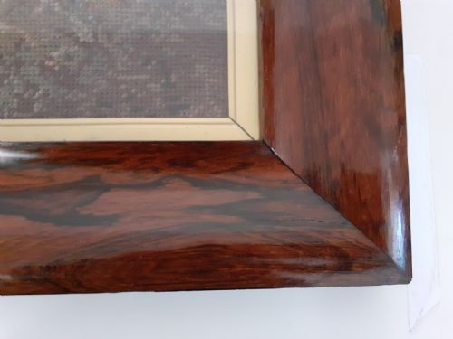 19TH CENTURY GROS PETIT POINT WOOL WORK IN ROSEWOOD FRAME - ADDITIONAL PHOTO 3