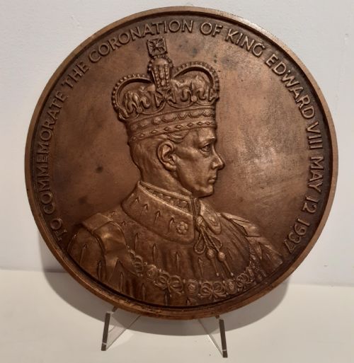 Large Edward VIII Coronation Brass Plaque 1937