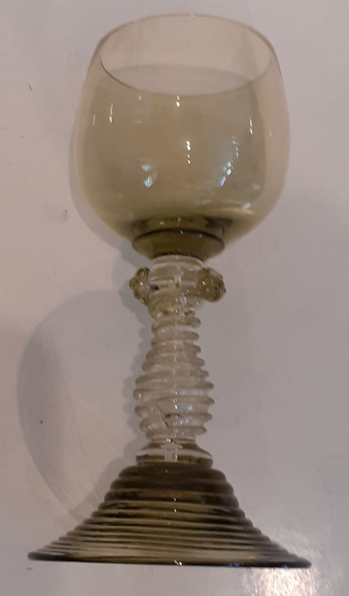 fig 1. Set of late Art Nouveau (1890-1910) German green Wine Glasses