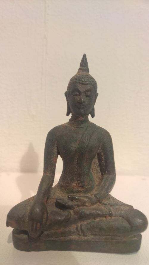 Seated Cast Bronze Buddha, Ca 1200 A.d. 
