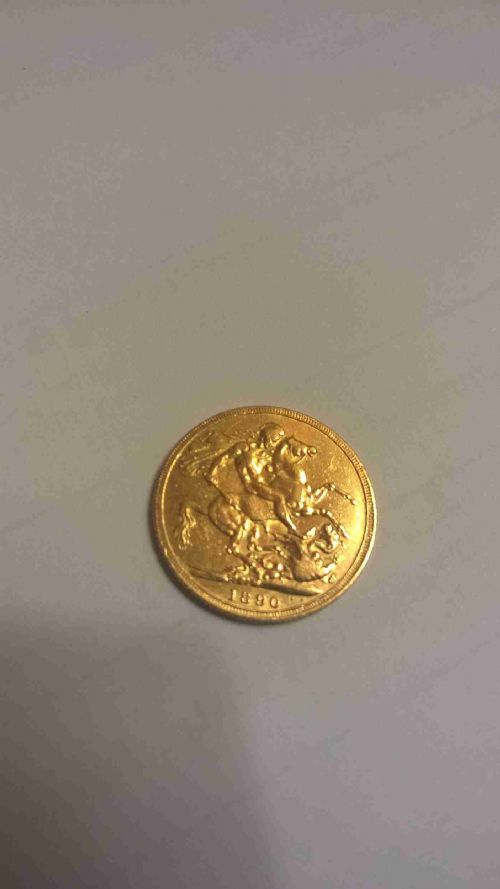 fig 1. Gold Sovereign, Queen Victoria, Jubilee Head, 1890