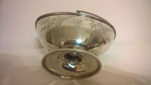 SILVER PEDESTAL SWEET BOWL HALLMARKED 1877 - ADDITIONAL PHOTO 4