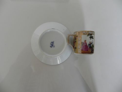 fig 1. Miniature Meissen Cup & Saucer, Augustus Rex
