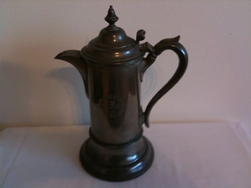 fig 1. Walker & Hall Pewter Communion Jug, Plate & Goblets
