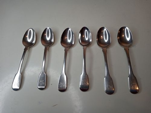 fig 1. Six Georgian Spoons, Hallmarked London 1821