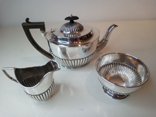 Matching Victorian/edwardian Hallmarked Silver Teaset